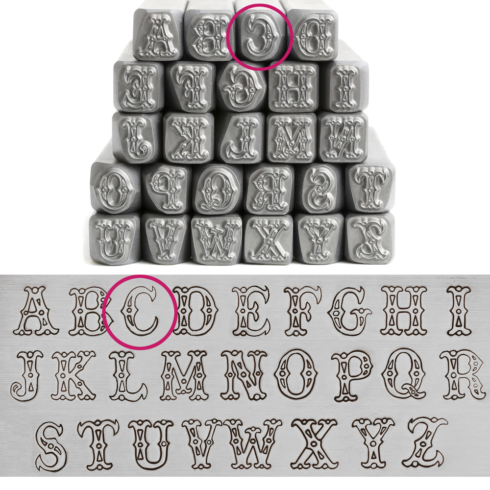 Metal Stamping Tools Cowgirl Carnival Letter "C" 7mm - Beaducation Original
